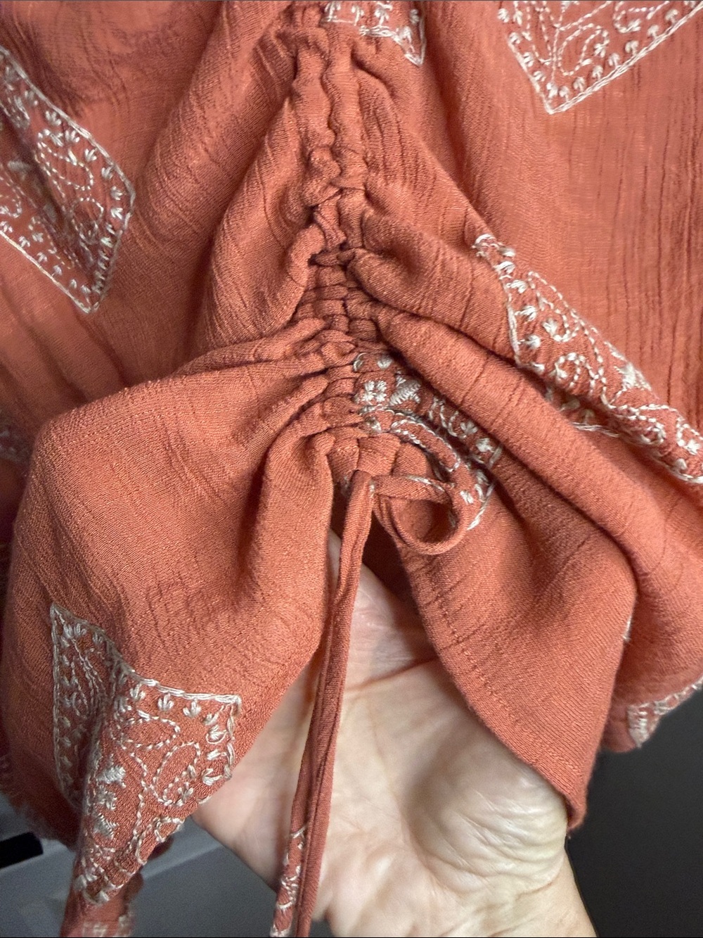 Daytrip Rust Print Drawstring Tunic - Picture 5 of 7